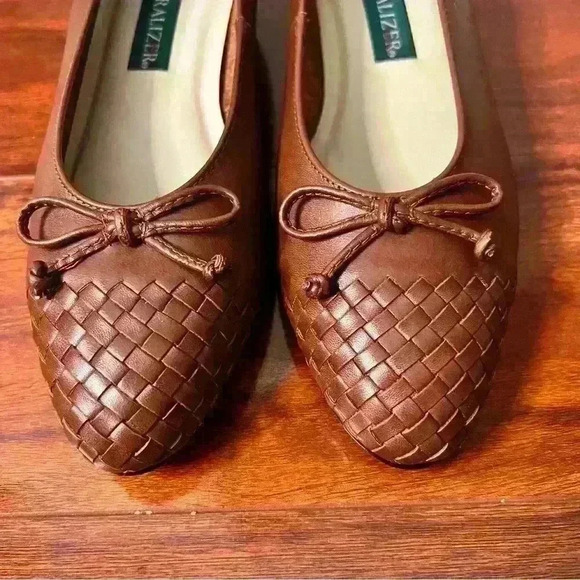 Naturalizer Vintage Women Size 8M Brown Leather Ballet With Bow Flat Small Heel - Picture 10 of 10